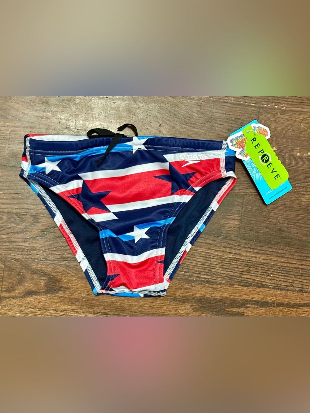 Speedo Patriotic Star Swim Briefs - Red, Navy, White Sz 26